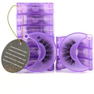 UAMOU Wimpers Faux Nertsen Wimpers Herbruikbare Valse Wimpers Natuurlijke Pluizige Makeup Tools Uitbreiding Nep Wimpers maquiagem Cheerfully (Color : Purple, Size : MIX 10 PCS)