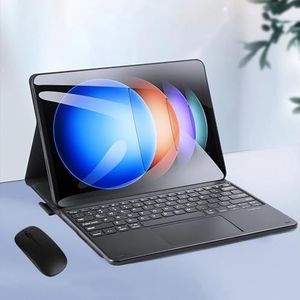 Toetsenbordhoes voor Xiaomi Pad 6S Pro 12.4 inch 2024, Ingebouwde Potloodhouder, Magnetisch Afneembaar Draadloos Toetsenbord met Bluetooth Muis