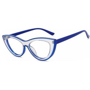 Nepbrillen, Unisex Cat Eye Bril Multicolor(Blue)