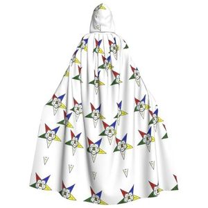 WURTON Carnaval cape met capuchon voor volwassenen, heks en vampier, cosplay kostuum, mantel, geschikt voor carnavalsfeesten, 190 cm sterren oosterse sterren