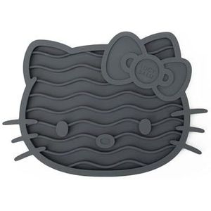 LucyBalu X Hello Kitty Zencat likmat voor katten, slow feeder mat van veileidige siliconen om te likken, antraciet