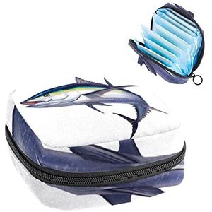 Mooie vis,Periode Pouch Draagbaar,Tampon Opbergtas,Tampon Houder voor Portemonnee Vrouwelijke Product Organizer, Meerkleurig, 4.7x6.6x6.6 in/12x17x17 cm