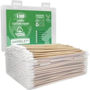 Katoenen wattenstaafjes van 15,5 cm met bamboestokken (400 tellen) - puntige tips - applicator met steriele tips - ideaal voor het reinigen van wapens, make-up applicatie en precisietaken