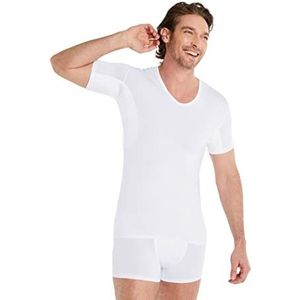 FINN Anti-zweet shirt voor heren met inzetstuk op de rug en geïntegreerde okselpads tegen sterk zweten, onderhemd met gegarandeerde bescherming tegen zweetvlekken en zweetgeur, wit, XL