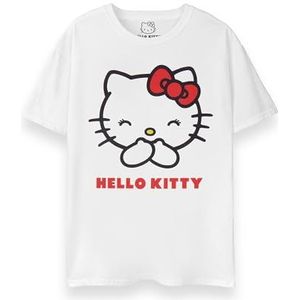Hello Kitty dames T-shirt | Dames klassiek kitten met korte mouwen en grafisch T-shirt in wit | Leuke ontspannen pasvorm Cat Apparel Top | Sanrio Cartoon Speelgoed Vrijetijdskleding Merchandise Cadeau