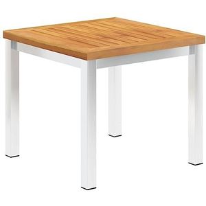 CBLDF Tuin Bijzettafel 45x45x38 cm Massief Acacia Hout en RVS