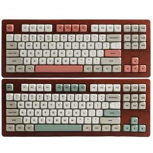 auguri Retro 9009 Keycaps MA-profiel voor Mechanisch Toetsenbord 60% 65% 75% Dye Sub PBT Keycaps Set Grijs Rood Groen 142 Toetsen Custom Gaming Toetsenbord Keycaps voor MX Schakelaars met Keycap
