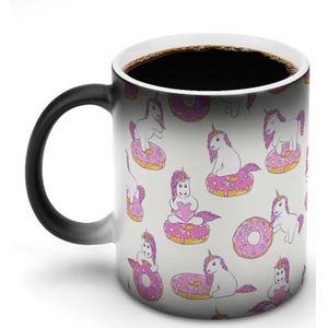Leuke Eenhoorns En Donuts Aanpassen Magic Warmte Veranderende Mok Keramische Cup Koffie Mokken Warmtegevoelige Grappige Gift