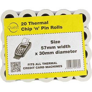 We Can Source It Ltd - Quest 20 Thermo-Chip'n' pinrollen, afmetingen: 57 mm x 30 mm, geschikt voor alle thermische creditcardmachines