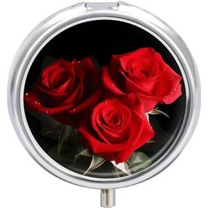 Rode Rozen Pil Doos Pil Case Pil Organizer Geneeskunde Pil Organizer Wekelijkse Pil Organizer Pil Houder Kleine Pil Case Pil Containers Pil Houder voor Portemonnee