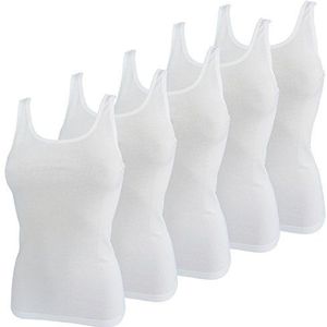 HERMKO 1310 Dameshemd van 100% biologisch katoen, verpakking van 5 stuks, tot maat 68/70, wit, 32/34 NL