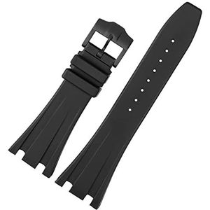 HKTS Zwart Siliconen Rubber Horlogeband Voor Audemars Voor Piguet Strap 28mm Horloge AP Band Mannen Armband vlinder gesp gereedschap, 28mm, agaat