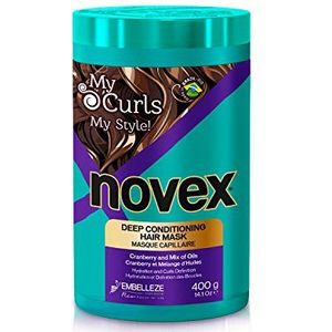 Novex My Curls Diep conditionerend haarmasker met cranberry-extract en een mix van oliën voor diepe hydratatie en definitie van krullen, geschikt voor alle krullende haartexturen 400g