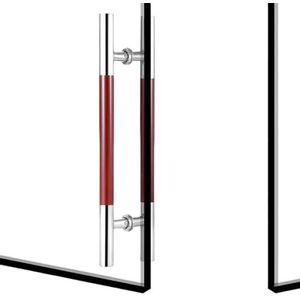 OXFMXVBTR Deurbeslag, zwaar roestvrij staal ronde buishandgreep eenvoudig kantoor hotel glazen deur push-pull deurklink schuurdeur schuifhandgreep, 5 maten (maat: 1000 x 700 mm)