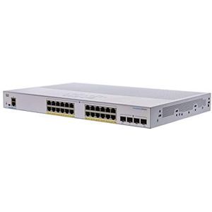 Cisco Zakelijke CBS250-24P-4G Smart Switch | 24-poorts GE | PoE | 4x1G SFP | Beperkte levenslange bescherming (CBS250-24P-4G)