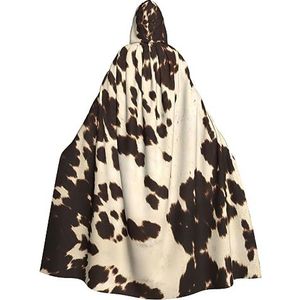 SSIMOO Bruine koeienhuid opvallende cosplay kostuum cape voor dames - unisex vampiermantel voor Halloween.