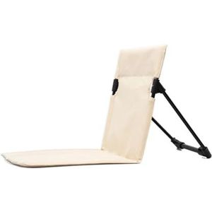 DPNABQOOQ Opvouwbare campingstoel buiten tuin park enkele luie stoel rugleuning kussen picknick camping klapstoel strandstoelen (maat: beige-1 stuk)