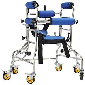 Lichtgewicht rollator-wandelaar,Dubbel oksel Ondersteuning Wandelframe met aanpassing Walker met 6 wielen voor revalidatietraining