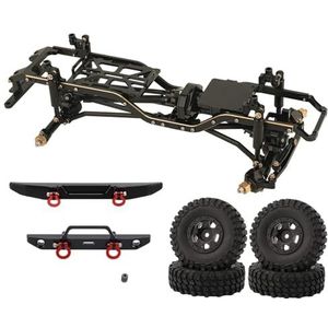 MANGRY Simulatie Fit for Jeep Auto Chassis Frame Met Assen Wielen AXI00005 Axiale SCX24 1/24 4WD RC Klimmen Off-road voertuig Onderdelen Kit (Color : Black)