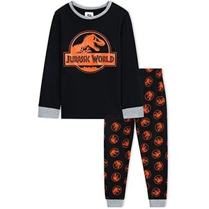 Jurassic World Pyjama, Jongens Dinosaurus Pyjama 3-14 Jaar, Zwart, 7-8 jaar