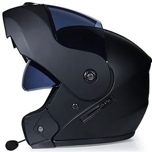 Motorhelm, Volledige motorhelm met anti-condens dubbel vizier Bluetooth ingebouwde microfoon ECE-goedgekeurd B3,XL=61-62CM(D2,L=5960CM)