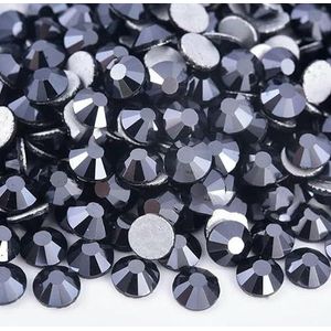 SS3-SS30 Jet Hematite Kleur snitten Nail Art Flat back Non Hotfix Rhinestones Lijm op Rhinestone Nail Art Strass Gym Dress F0246-Jet Hematite-SS20-1440pcs