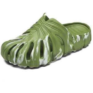 Doucheslipper, Ademende zomerpantoffels for mannen en vrouwen - Comfortabele sandalen met dikke zool(Green,40 EU)
