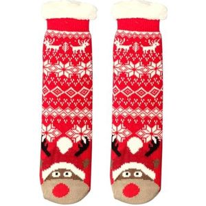 Fuzzy Cartoon Herten Kerst Sokken Polyester Vrouwen Zachte Thuis Slipper Sokken Voor Floor Huishouden Comfort, Meerkleurig, 1