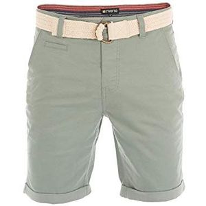 riverso heren Chino shorts RIVHenry riem bermuda korte broek 98% katoen lichtblauw donkerblauw navy rood groen oranje beige grijs w30 - w42