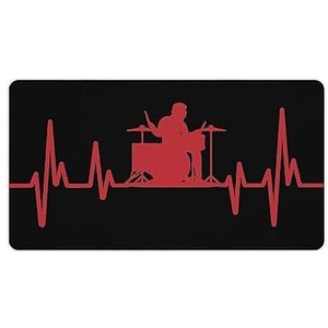 Drum Drummer Hartslag Print Bureau Pad Protector Muismatten Kantoor Tafel Mat Grote Muismat Antislip Laptop Pad