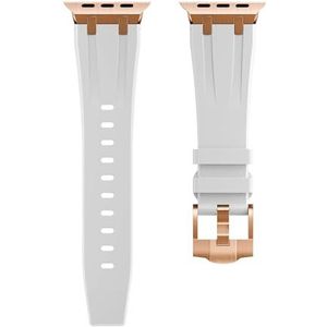 INSTR Siliconen Zachte Band Voor Apple Horloge 9 Ultra 2 49mm Serie 9 8 7 45mm 41mm Sport Rubberen Band Voor iWatch 6 5 4 se 44 42mm Armband(Color:White rosegold,Size:42mm 44mm 45mm 49mm)