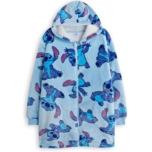 Disney Lilo & Stitch draagbare deken voor meisjes | Fleecehoodie met karakter voor kinderen, aquarel paars en blauw geborduurd | Zwaargewicht comfortabele trui met capuchon