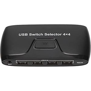 BROLEO KVM-switch met 4 poorten, USB-sharing-apparaat, KVM-schakelaar, plug and play, eenvoudige optiek voor OS X voor OS voor Linux