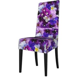 KemEng Grafisch viooltje Pasen Lente Bloemen, Stoelhoezen, Stoelbeschermer, Stretch Eetkamerstoel Slipcover Seat Cover voor Sto