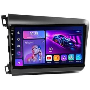 9"" 2 DIN Android 14 Autoradio Stereo voor Honda Civic 2012-2015 met draadloze CarPlay Backup Camera Stuurwielbediening GPS Navigatie Bluetooth(L100(2+32G))