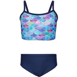 Aquarti Meisjes Bikini Set Bustier Bikini Brief Tweedelig Badpak Zwempak, 038A Bikini zeemeermin paars/donkerblauw, 122