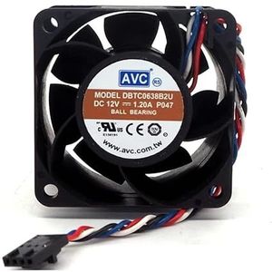 AVC DBTC0638B2U 12VDC 1.2A 6CM 6038 4line CPU Server 0FC555 Cooling Fan