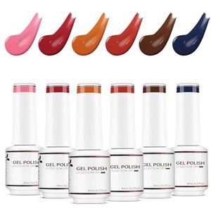 Nicedeco Gel Nagellak Set Semi Permanent Nail Gel UV LED Soak Off Cruelty-Free Gellak Set Kleuren 6 X 8ML Gift Kit 10