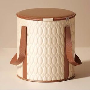 TT-YEC Home Verdikte Opvouwbare Voetbad Emmer, Draagbare Voetbadvoetwaszakje, Cilindrisch Voetbad, Voet Spa -Kom Met Handgreep, Groot Voetbad Voor Pedicure, Ontspanning,Beige