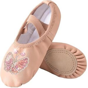 Balletschoenen, Platte canvas balletschoenen, Balletoefeningschoenen met zachte zool, Gymnastiekschoenen for dames, Balletoefening (Color : WX66-08B, Size : 25)