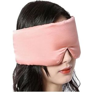 2 stuks moerbeizijde slaapmasker ooglapje blokkerende licht oogmasker oogmasker oogschaduw zacht gewatteerd reishulpmiddel voor slaap patch voor slaap (roze)