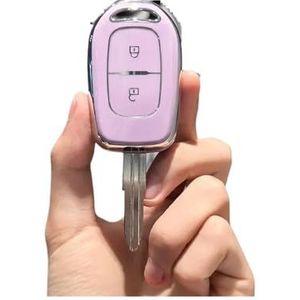 Sleutelbehuizing houder TPU Autosleutel Beschermhoes Fob Voor Kwid Voor Verkeer Voor Symbool Shell Accessoires Sleutelbehuizing(Purple)