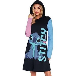 Disney Sweater Dress Mickey Mouse Minnie Mouse Oversized Hoodie Dress Zachte Ademende Lounge Wear Casual Jurken voor Vrouwen en Tieners Stitch Gifts voor Vrouwen (Zwart, M)