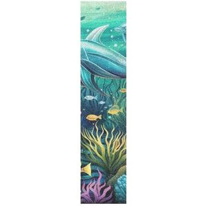 KAAVIYO Kleurrijke oceanen kunst patroon griptape voor skateboard grip tape zelfklevend antislip voor longboard sticker grip (23 x 84 cm, 1 stuk)