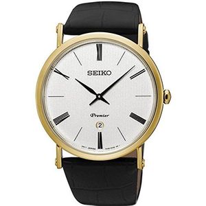 Seiko Womens analoge quartz horloge met lederen band SXB432P1