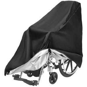 Waterdichte hoes voor rolstoelscooter 210D Oxford, stofdicht afdekzeil, rollator, opvouwbaar, zwart, afdekking voor meeste rollatoren (M-115 cm x 65 cm x 120 cm)