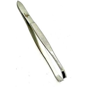 Precisie-pincet, 8 cm, krabpunten voor een betere grip, verguld roestvrij staal, ergonomisch design voor gezichts- en wenkbrauwontharing, professioneel en duurzaam