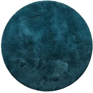 Homie Living Badmat, zachte badmat, antislip, wasbaar, Porto Azzurro, 90 cm rond, petrol, turquoise
