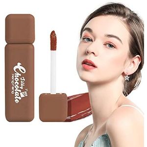 Chocolade matte lippenstift - Hydraterende non-stick lippenstift | Elegant Nude Rich Chocolate Plant Essence Lip Glaze voor tienermeisjes, droge lippen, donkere lipkleur Chucheng