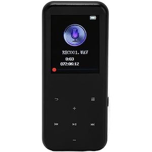 Mp3-speler van 16 GB, Mp3-speler met TFT-scherm van 1,8 Inch met Bluetooth, Draagbare Digitale Bluetooth Mp3-muziekspeler met Verliesloos Geluid, Ondersteuning voor Radio, (zwart)